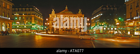 Paris Opera Palais Garnier at night Stock Photo