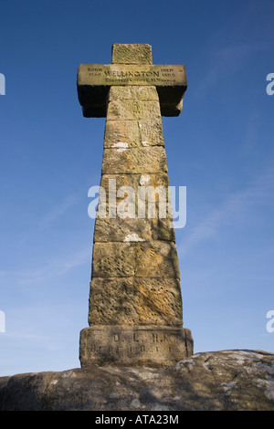 Wellington s Monument on Baslow Edge Derbyshire Peak District Stock Photo