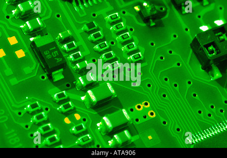 Close up of Circuit board Stock Photo