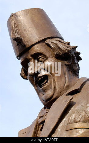 Statue of comedian Tommy Cooper in Caerphilly South Wales UK EU Stock Photo