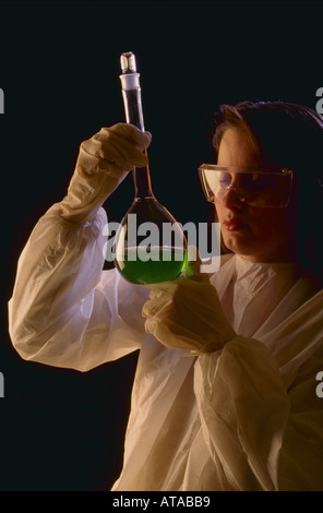 Chemist with beaker MR Stock Photo