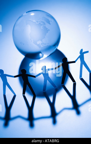 black and white hands holding globe Stock Photo - Alamy