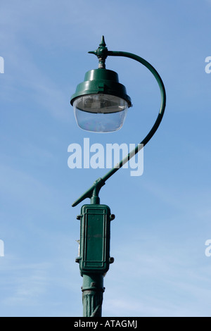 Green ornamental street lamp Stock Photo