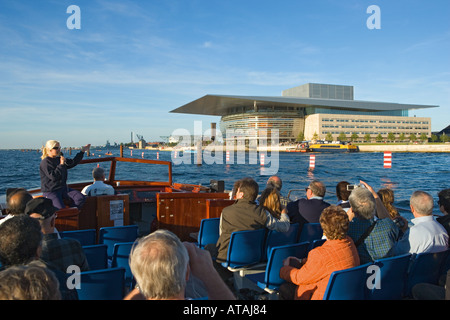 Copenhagen, Denmark.  The Operaen, or Opera House, on Dokoen in Copenhagen harbour seen from excursion boat boat. Stock Photo