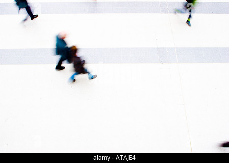 People walk in forecourt of Liverpool street station Stock Photo