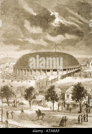 The Tabernacle in Salt Lake City, Utah in 1870's. Stock Photo