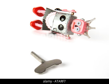 mechanical tinplate toy robot Stock Photo