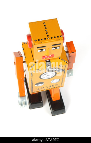 mechanical tinplate toy robot Stock Photo