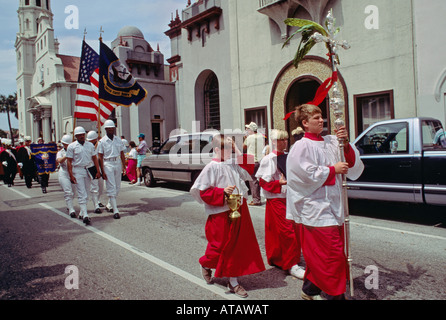 Palm Sunday procession St Augustine Florida Stock Photo