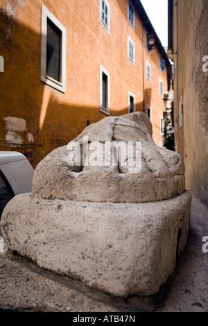 Gigantic foot of an ancient Roman statue on the street, Rome Stock ...