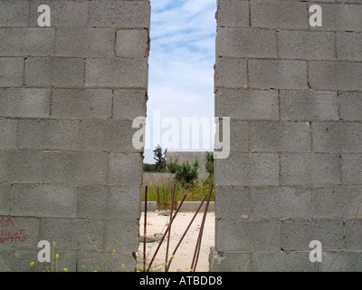 Construction site in a Palestinian village Israel Stock Photo