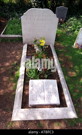 Grave of Col T E Lawrence Anglo Irish soldier and writer 1888 1935 in Moreton in Dorset UK Stock Photo