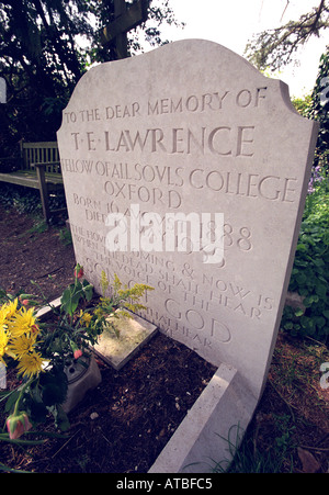 Grave of Col T E Lawrence Anglo Irish soldier and writer 1888 1935 in Moreton in Dorset UK Stock Photo