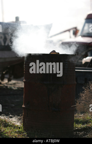 Incinerator with acrid smoke rising up Stock Photo - Alamy