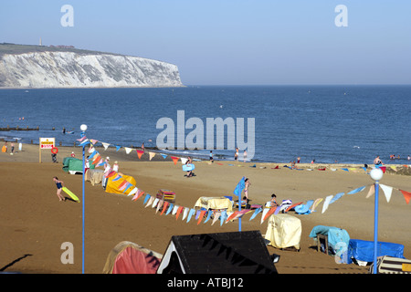 Sandown Beach at dusk Isle-of-Wight Hampshire England United Kingdom Stock Photo