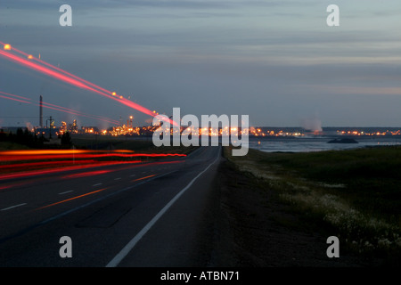 OIL SANDS, Alberta, Canada. The world’s largest petroleum resource basin. NOT SO DIRTY AFTER ALL AND CLEANER THAN COAL AND GAS. Stock Photo