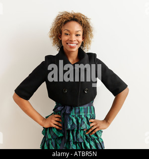 Portrait of pretty young woman smiling Stock Photo