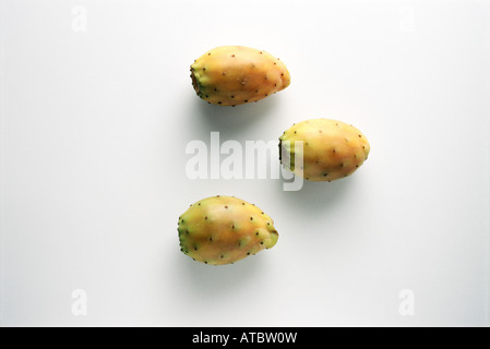 Prickly pears fruit, white background