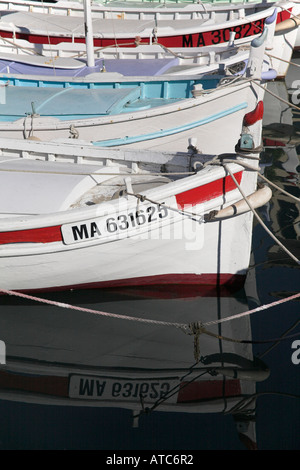 Stock photograph of old fishing boats Cassis Harbour France Stock Photo