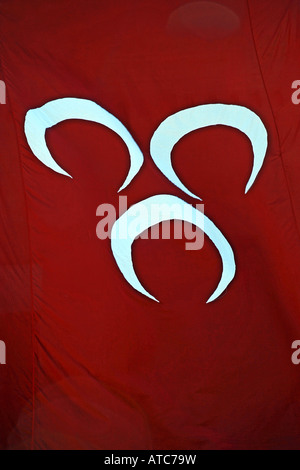 Flag with three crescent moons, symbol of the right wing MHP Stock ...