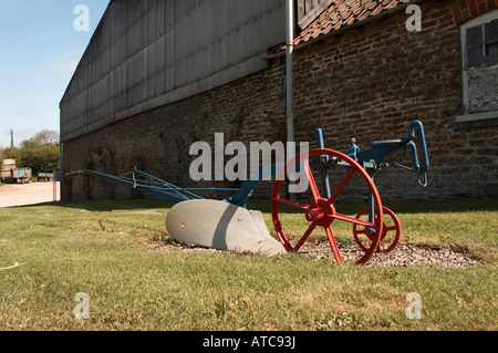 plough ploughing old fashion horse drawn tradition Stock Photo