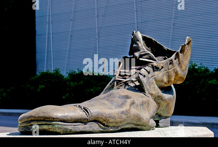 Clown Shoe sculpture at Cirque du Soleil Headquarters, Montreal, Quebec Province, Canada Stock Photo