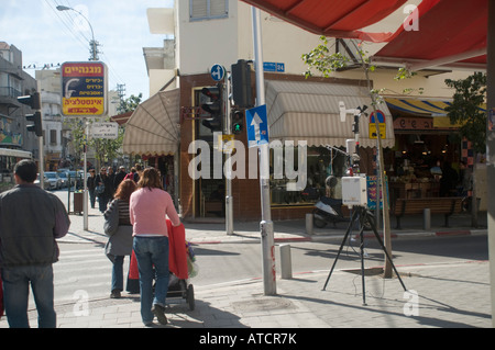 Israel Tel Aviv a mobile air pollution monitoring station in King George street Stock Photo