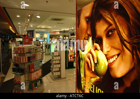 A cosmetics shop in the airport at Singapore Stock Photo