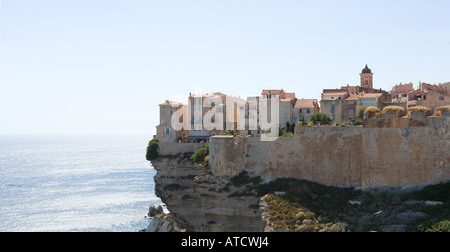 Haute Ville (Old Town) and Citadel, Bonifacio, Corsica, France Stock Photo