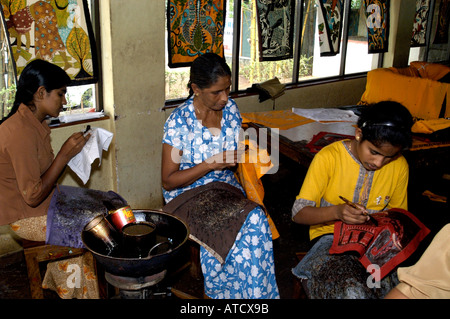 Batik Batic Sri Lanka  Asia Oriental Orient woman Stock Photo