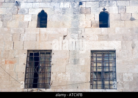 Building facade in Jedeideh Quarter old city of Halab, Aleppo, Syria, Middle East. DSC 6286 Stock Photo