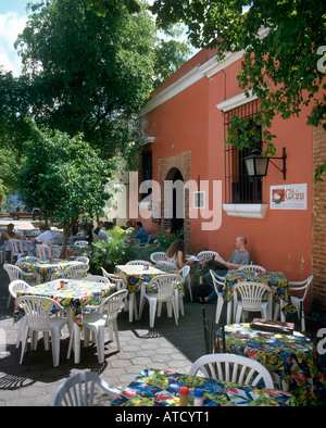 Sidewalk Cafe in the Colonial City, Santo Domingo, Dominican Republic, Caribbean Stock Photo