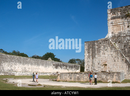 The Great Ball Court in the Mayan Ruins of Chichen Itza, Yucatan Peninsula, Mexico Stock Photo