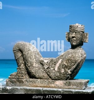 Chac Mool Statue, Cancun Beach, Quintana Roo, Yucatan Peninsula, Mexico Stock Photo