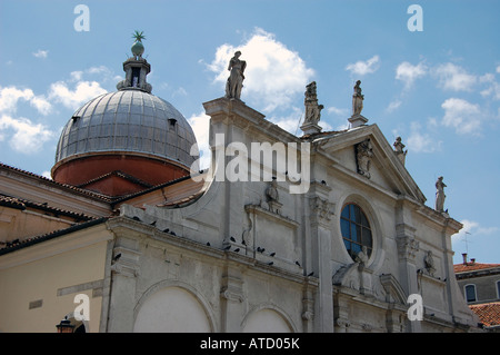 The front facade of the church in St. Maria Formosa Square, Venice, Italy. Stock Photo