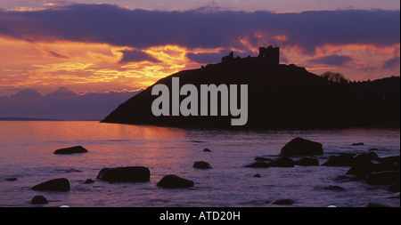 Criccieth Castle Llyn Peninsula Coastal Sunset North Wales UK Stock Photo