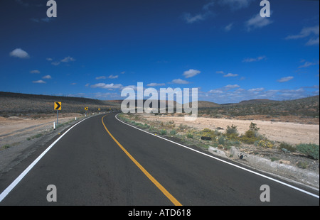 Main north south highway running through Baja California Mexico Stock Photo