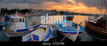 Kos Harbor, Dodecanese Islands, Aegean Sea, Greece Stock Photo