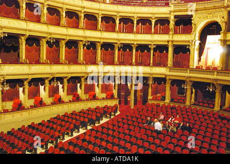 Lavish Auditorium, State Opera House, Pest, Budapest, Republic of Hungary Stock Photo