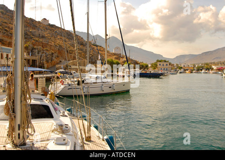 Vathi Harbor, Kalymnos, Dodecanese Islands, Aegean Sea, Greece Stock Photo
