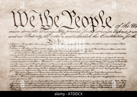 WE The People The US Constitution document Stock Photo