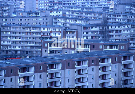 Estate of prefabricated buildings in Frankfurt on the Oder, Germany Stock Photo