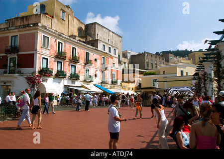 Tourists shopping Capri Italy Stock Photo