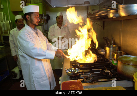 Curry house cook UK Stock Photo