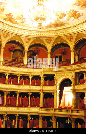 Lavish Auditorium, State Opera House, Pest, Budapest, Republic of Hungary Stock Photo