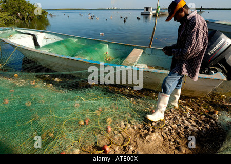 Gill net fishing Mexico Stock Photo