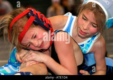 U S Girls Wrestling Association National Championships Stock Photo