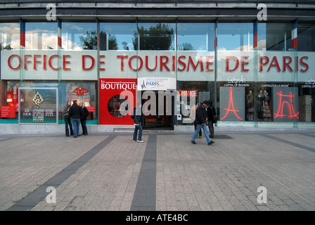 Paris Avenue Champs Elysees Office de tourisme de Paris tourist information center centre Stock Photo