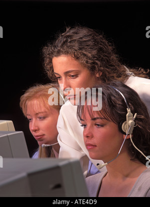 emergency service telephone operators Stock Photo