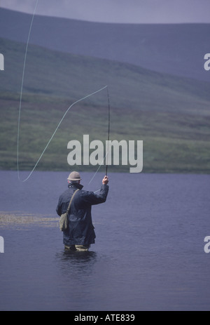 Fishing Scottish Trout on A Highland Loch   GFI 1006-14 Stock Photo